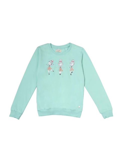 Gini & Jony Kids Blue Cotton Printed Sweatshirt