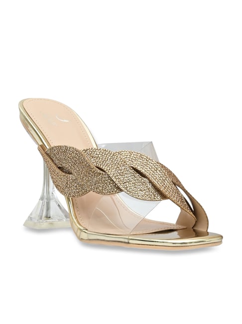 Jove Women's Golden Casual Stilettos