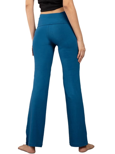 Buy Nite Flite Blue Cotton Yoga Pants for Women's Online @ Tata CLiQ