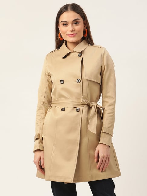 Buy Zoella Tan Full Sleeves Trench Coat for Women's Online Tata CLiQ