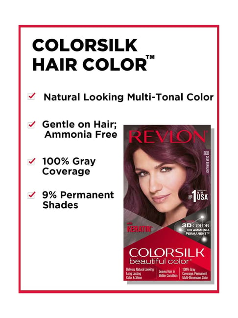 Buy Revlon Color Silk Hair Color 3DB Deep Burgundy & Shampoo Set Online ...