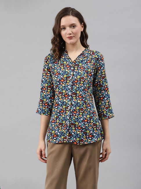 Ayaany Multicolor Printed Shirt Price in India