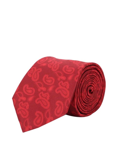 Tossido Maroon Printed Necktie