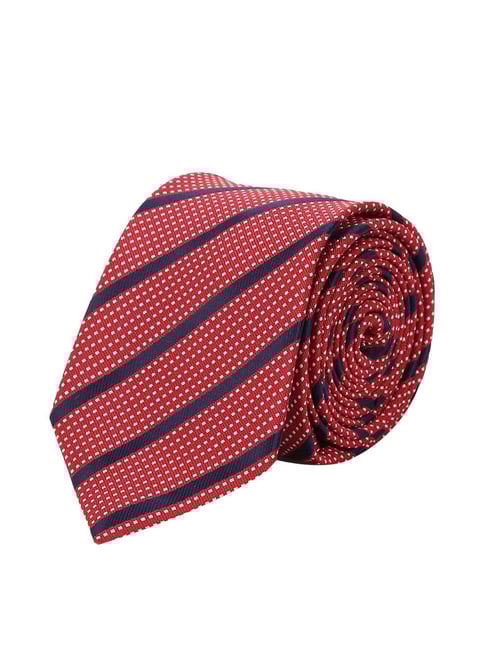 Tossido Maroon Striped Necktie
