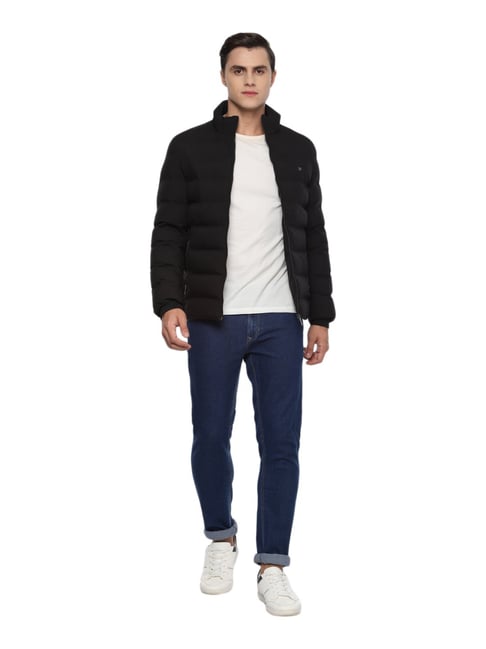 Buy Louis Philippe Black Regular Fit Quilted Jacket for Mens Online ...
