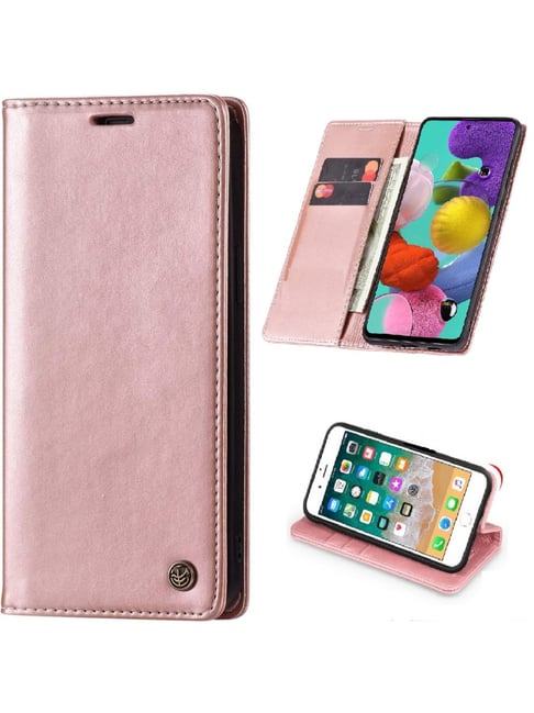 2-IN-1 Magnetic Leather Wallet Case for with MagSafe for iPhone 15 Pro Max  - Rose Gold