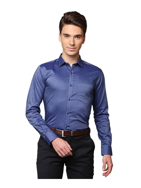 Park Avenue Dark Blue Slim Fit Shirt