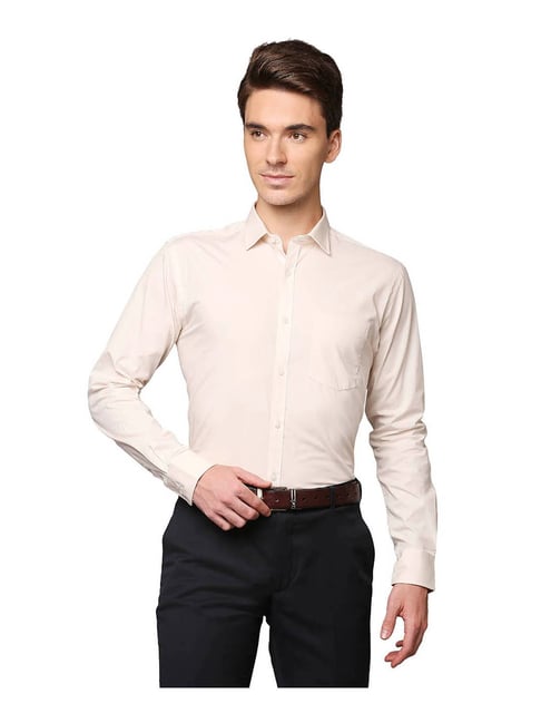 Park Avenue Beige Slim Fit Shirt