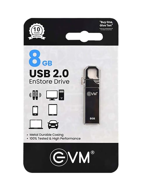 EVM EVMPD 8GB USB Pendrive (Metallic Black)