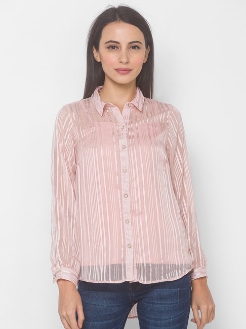 Globus Pink Striped Shirt Price in India