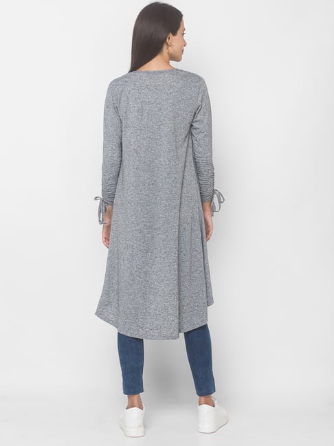 Grey cotton shrug for women 