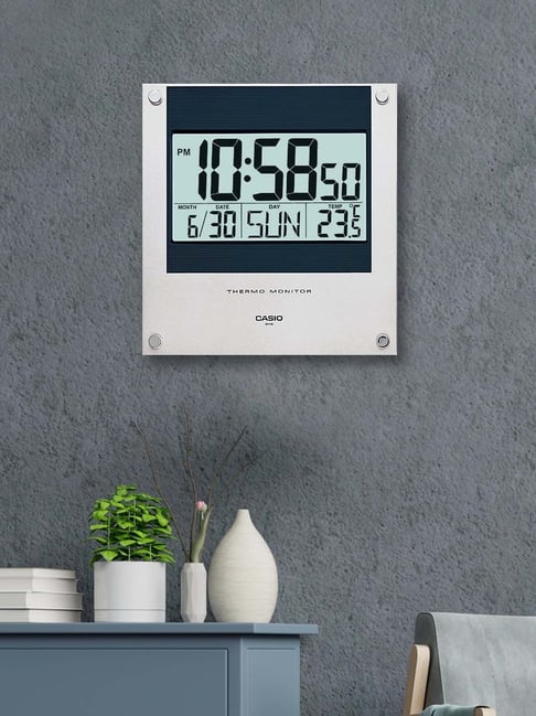Buy Casio Light Grey & Black Resin Digital Wall Clock Set of 1 at