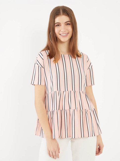 Zink London Pink Striped Top Price in India
