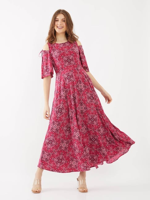 Zink London Red Printed Dress Price in India