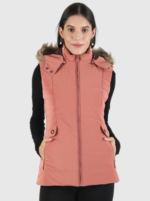 Monte Carlo Peach Sleeveless Parka Jacket