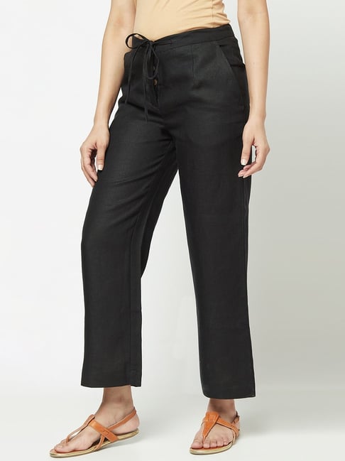 Buy Womens Linen Viscose SemiFormal Wear Regular Fit PantsCottonworld
