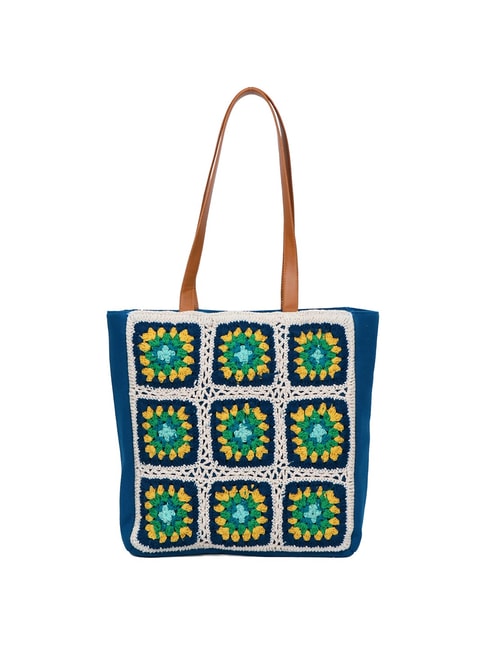 Diwaah Multicolor Textured Medium Tote Handbag Price in India