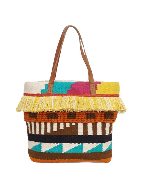 Diwaah Multicolor Embellished Medium Tote Handbag Price in India