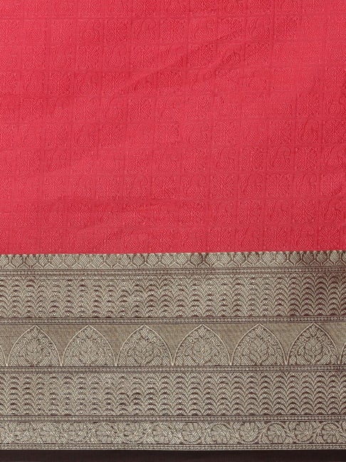 Buy The Chennai Silks Red & Brown Chequered Saree for Women Online ...