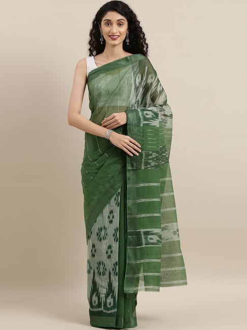 The Chennai Silks Green Cotton Striped Saree Price in India