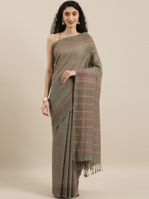 The Chennai Silks Green Cotton Striped Saree Price in India