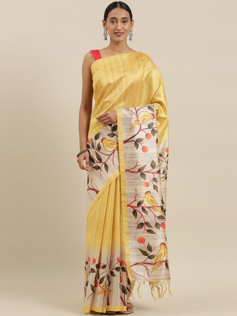 The Chennai Silks Multicolor Cotton Printed Saree With Unstitched Blouse Price in India