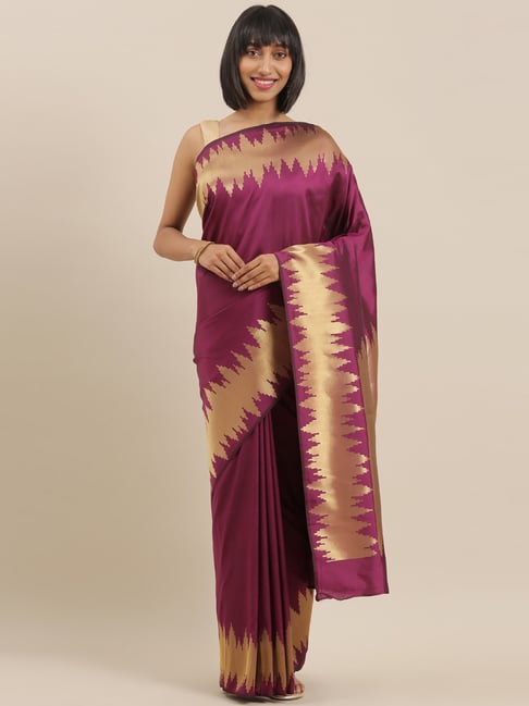 The Chennai Silks Pink & Gold Saree With Unstitched Blouse Price in India