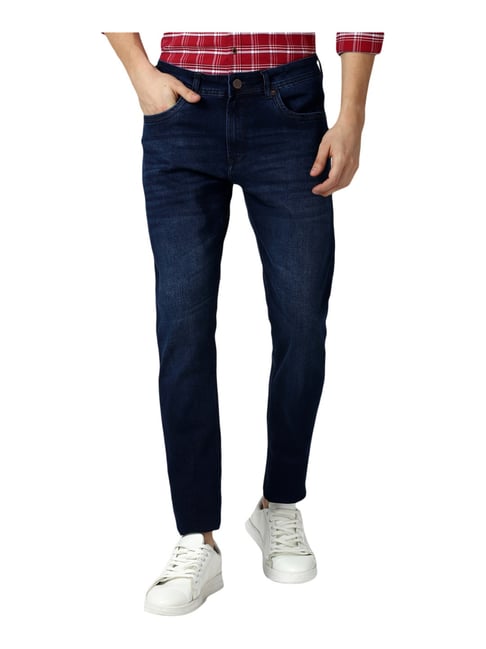 Buy Peter England Navy Slim Fit Jeans 
