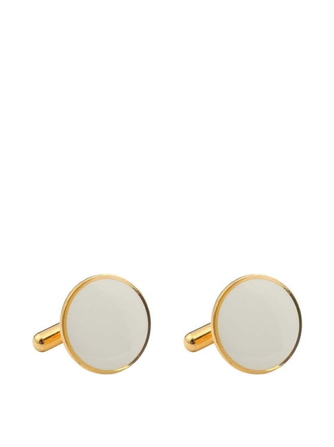 Tossido White Solid Cufflinks