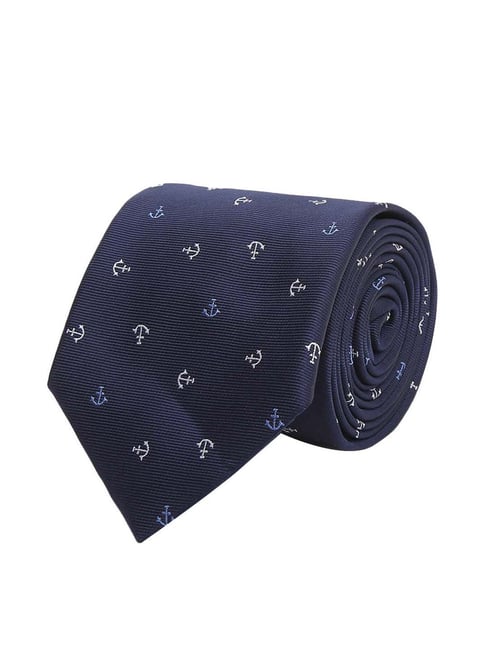 Peter England Navy Blue Tie and Pocket Square: Buy Peter England Navy Blue  Tie and Pocket Square Online at Best Price in India