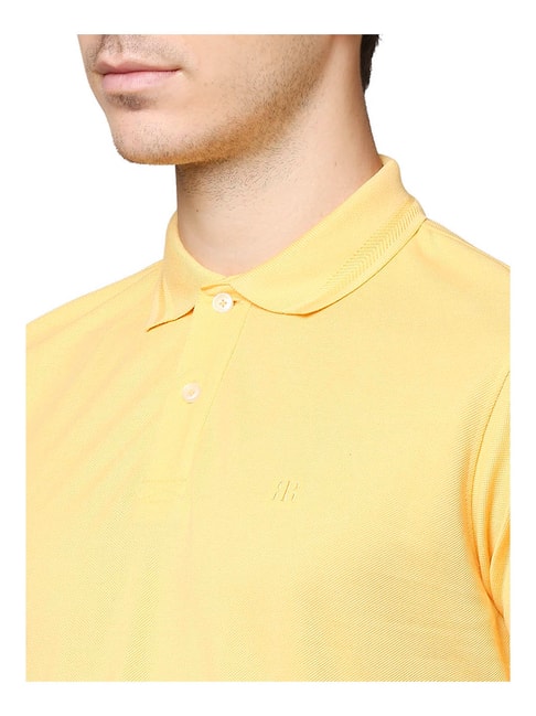 Buy Raymond Yellow Regular Fit Polo T-Shirt for Men Online @ Tata CLiQ