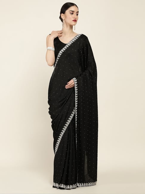 Buy Soch Black Georgette Floral And Foliage Printed Saree With Textured  Borders Online at Best Prices in India - JioMart.