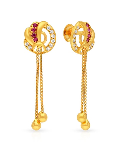 Dangling Disc Earrings With Chain Gold – Meraki Lifestyle Store