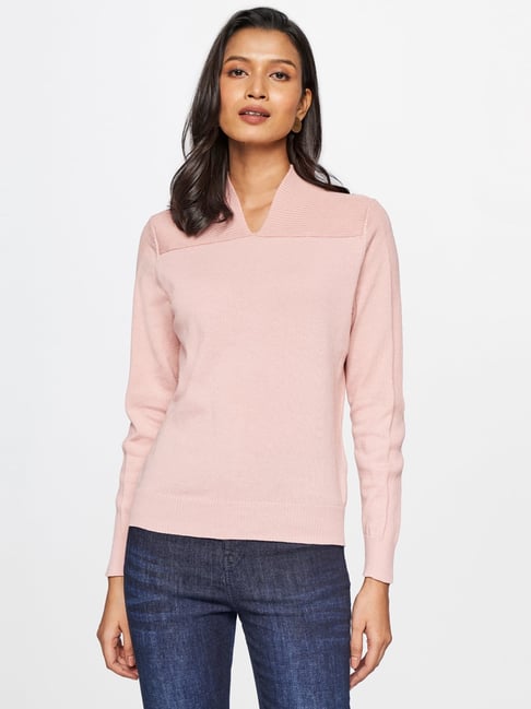 AND Pink V Neck Sweat Top Price in India