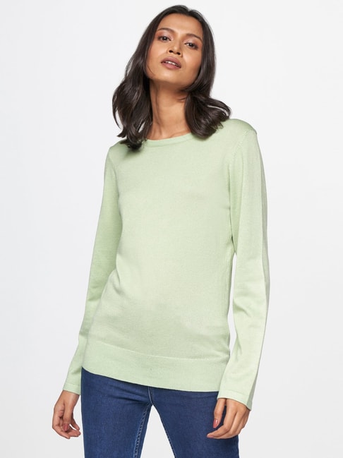 AND Green Round Neck Sweat Top Price in India