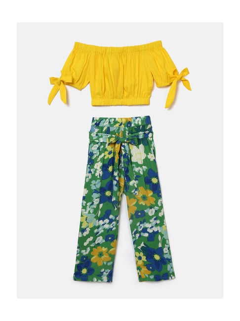 Buy Hopscotch Kids Yellow \u0026 Green Solid 