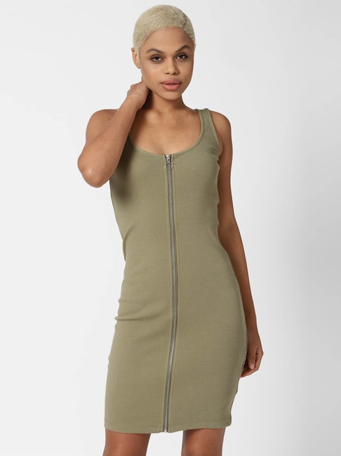 Forever 21 Olive Regular Fit Dress Price in India