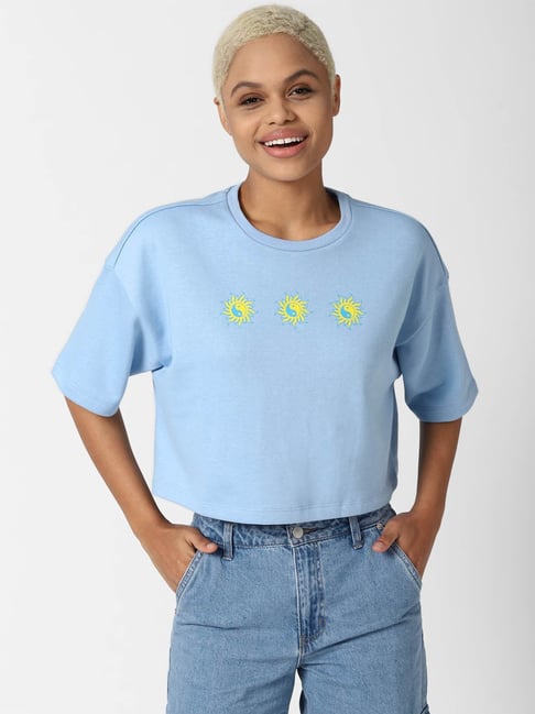 Forever 21 Blue Printed Top Price in India