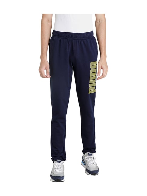 Puma Graphic Blue Cotton Track Pants