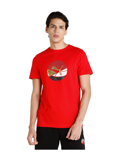 Puma Red Essential Short Sleeves T-Shirt