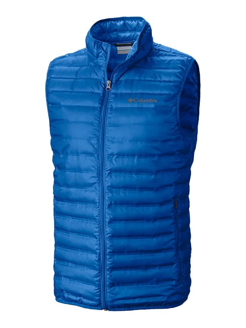 Buy Columbia Blue Sleeveless Polyester Jacket for Men's Online