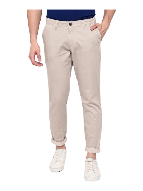 Buy Greenfibre Light Khaki Slim Fit 