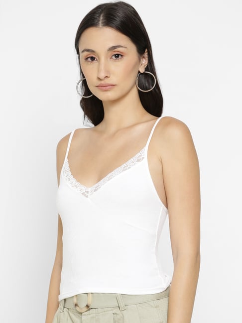 Buy Forever 21 White Lace V Neck Cami Top for Women's Online