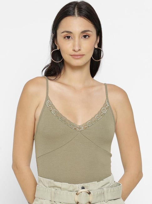 Buy Forever 21 Olive Lace Crop Top for Women Online @ Tata CLiQ