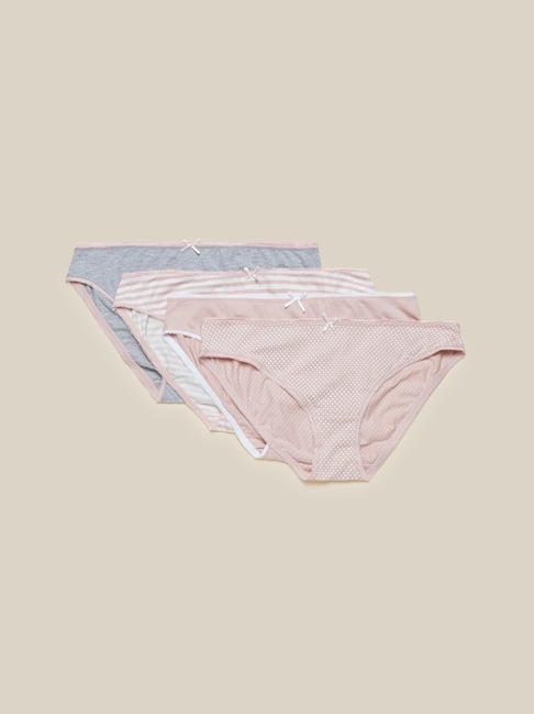 Wunderlove by Westside Pink Bikini Briefs Set of Four Price in India