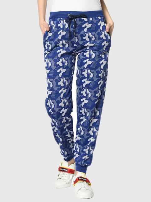 Vimal Jonney Blue Graphic Print Track Pants