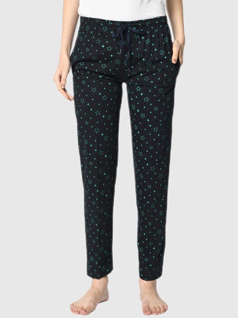 Vimal Jonney Navy Blue Graphic Print Track Pants