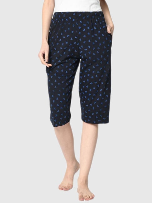 Vimal Jonney Navy Blue Graphic Print Capris-picture-18