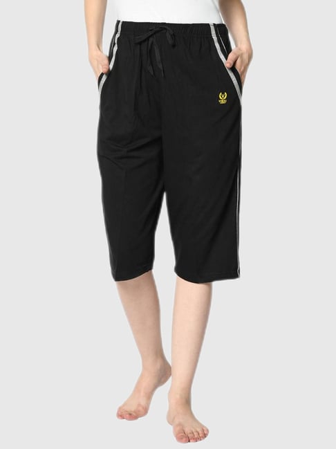 Vimal Jonney Black Stripes Print Capris