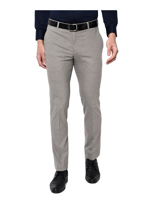Black coffee Men Charcoal Grey Slim Fit Micro Checked Formal Trousers Rs  209  Myntra